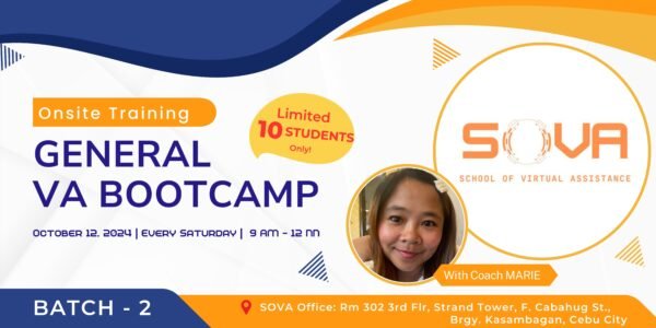 Batch 2 - 4 Week General Virtual Assistant Face-to-Face Training with Coach Marie - October 12, 2024-November 9, 2024