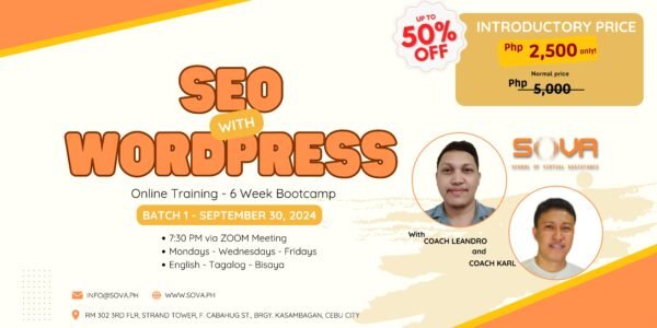 Batch 1 - 6-Week Online SEO with WordPress - September 30, 2024 - Reservation