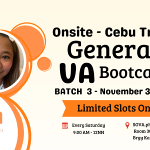Batch 3 - 4 Week General Virtual Assistant Face-to-Face Training with Coach Marie – November 30, 2024-December 21, 2024 - Reservation