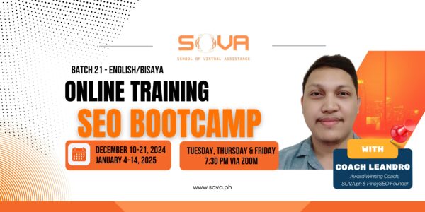 Batch 21 - 4-Week Online SEO Bootcamp by Coach Leandro - December 10 - Bisaya English