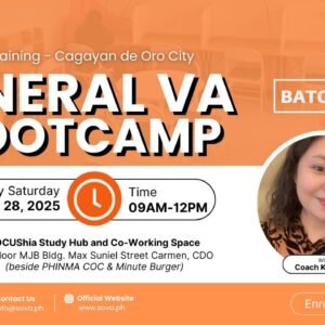 Batch 19 – 4 Week General Virtual Assistant CDO Face-to-Face Training with Coach Katherine – June 28, 2025 – July 19, 2025