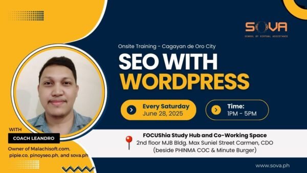 Batch 9 - 6-Week SEO with WordPress CDO Face-to-Face Training with Coach Leandro - June 28, 2025 – August 2, 2025 - Limited Slots