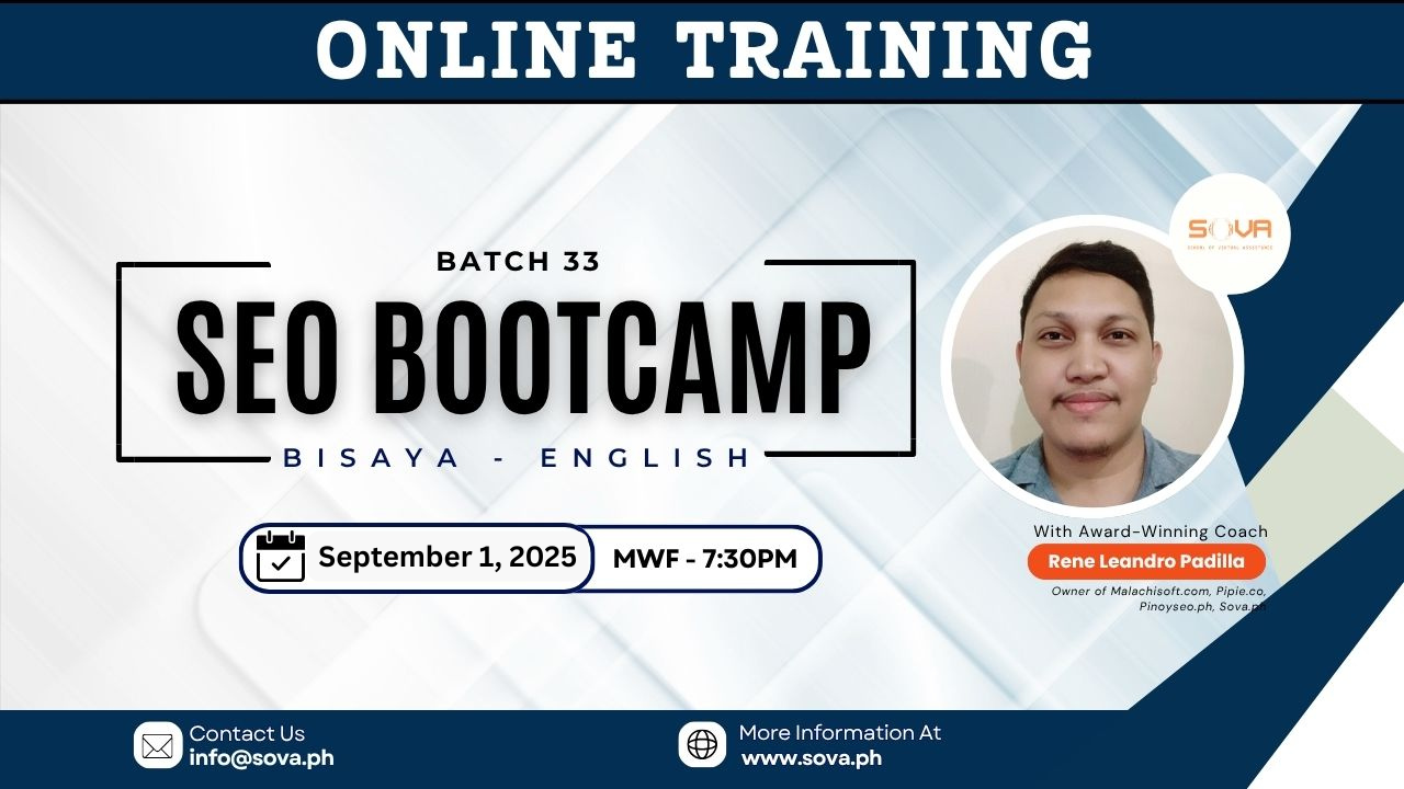 Batch 33 – 4-Week Online SEO Bootcamp by Coach Leandro – September 1, 2025 – October 3, 2025 – Bisaya -English