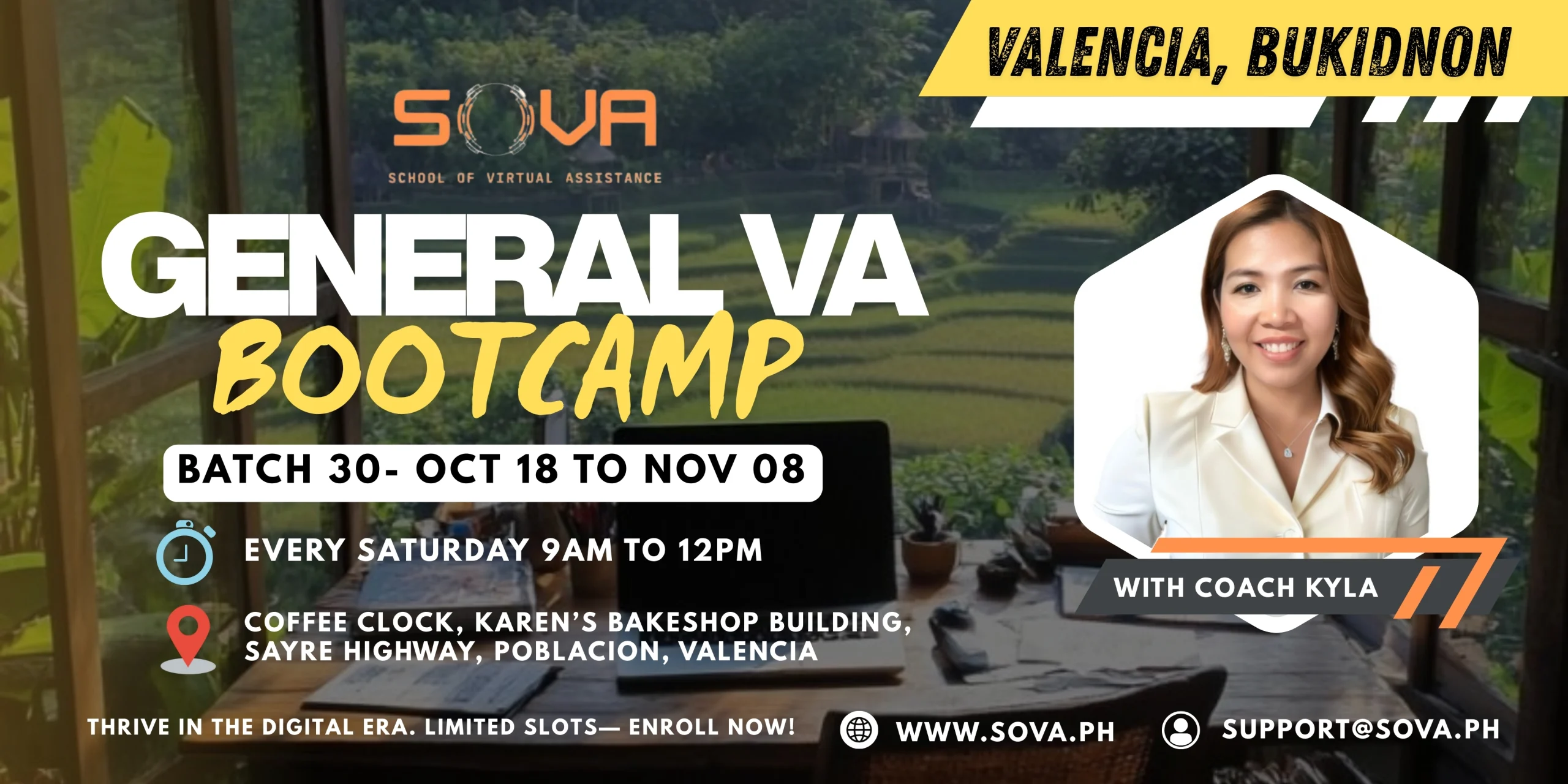 Batch 30 – 4-week General Virtual Assistant Valencia City Face-to-Face Training with Coach Kyla – October 18, 2025 – November 08, 2025