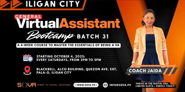 Batch 31 - 4-Week General Virtual Assistant Iligan City Face-to-Face Training with Coach Jaida - October 4, 2025 - October 26, 2025 - Reservations