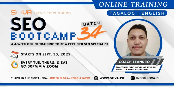 Batch 34 - 4-Week Online SEO Bootcamp by Coach Leandro - September 30, 2025 - October 25, 2025 - Tagalog -English