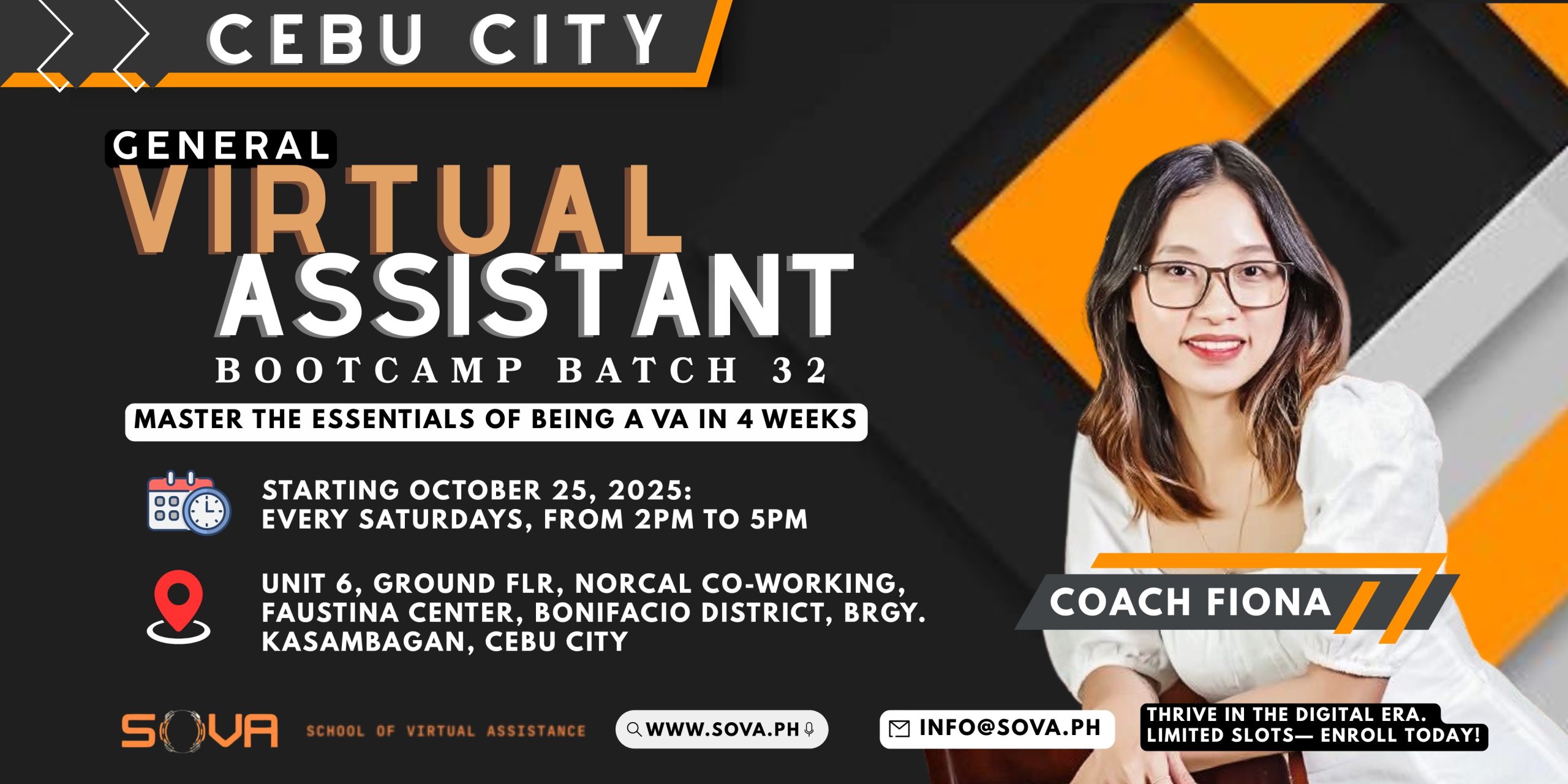 Batch 32 – 4 Week General Virtual Assistant Face-to-Face Training with Coach Fiona – October 25, 2025 – November 22, 2025