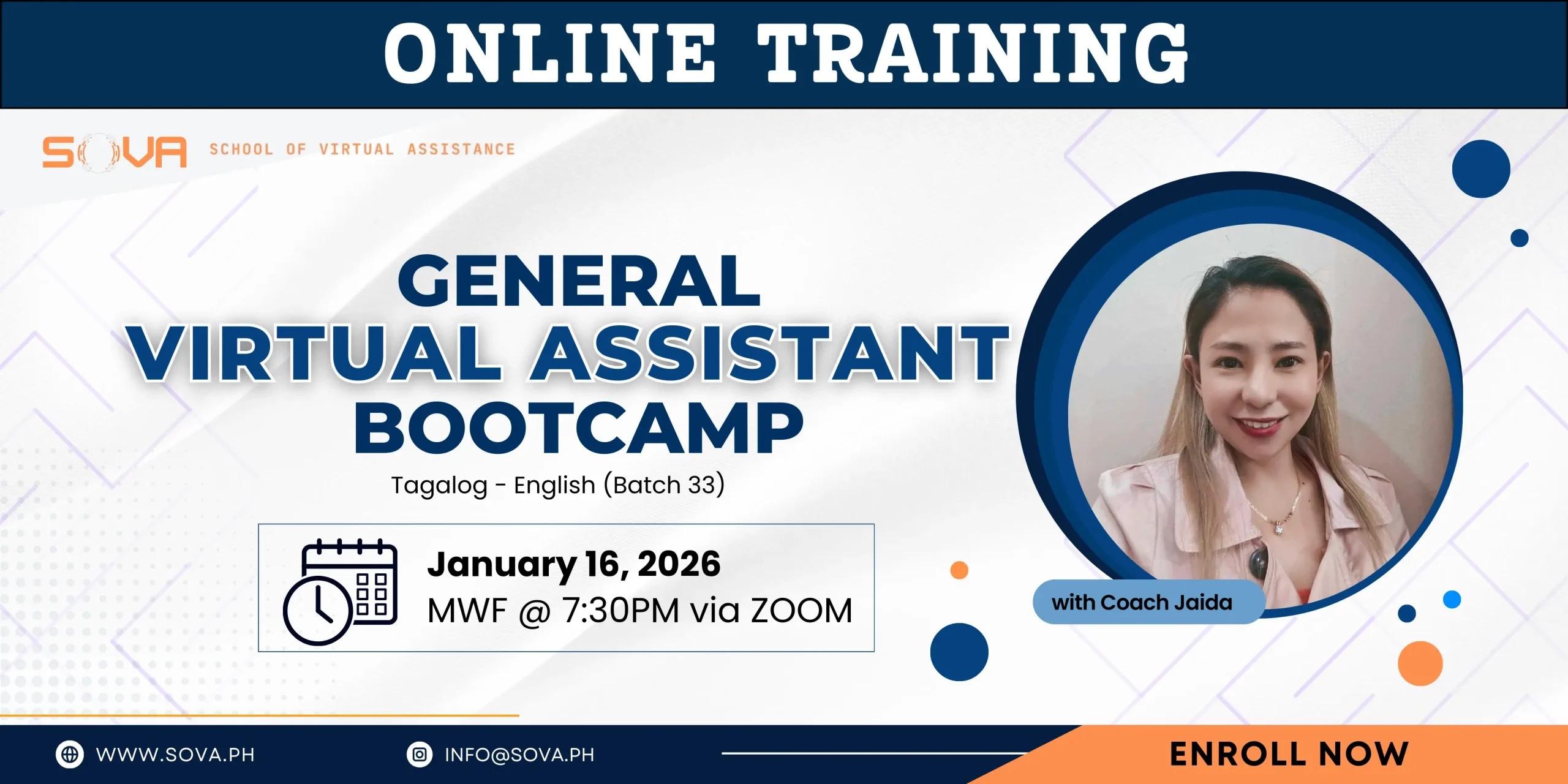 Batch 33 – 4 Week Online General Virtual Assistant Bootcamp with Coach Jaida- January 16, 2026