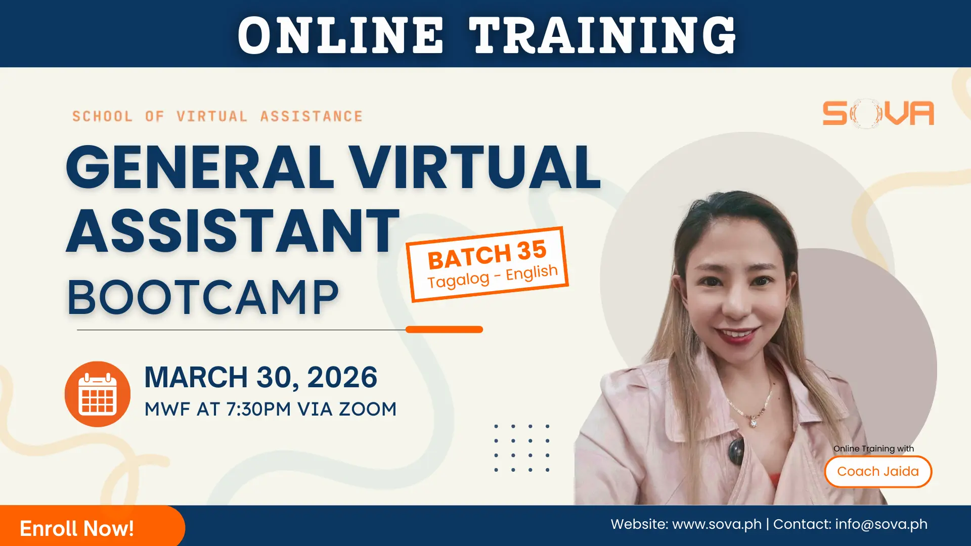 Batch 35 – 4 Week Online General Virtual Assistant Bootcamp with Coach Jaida- March 30, 2026