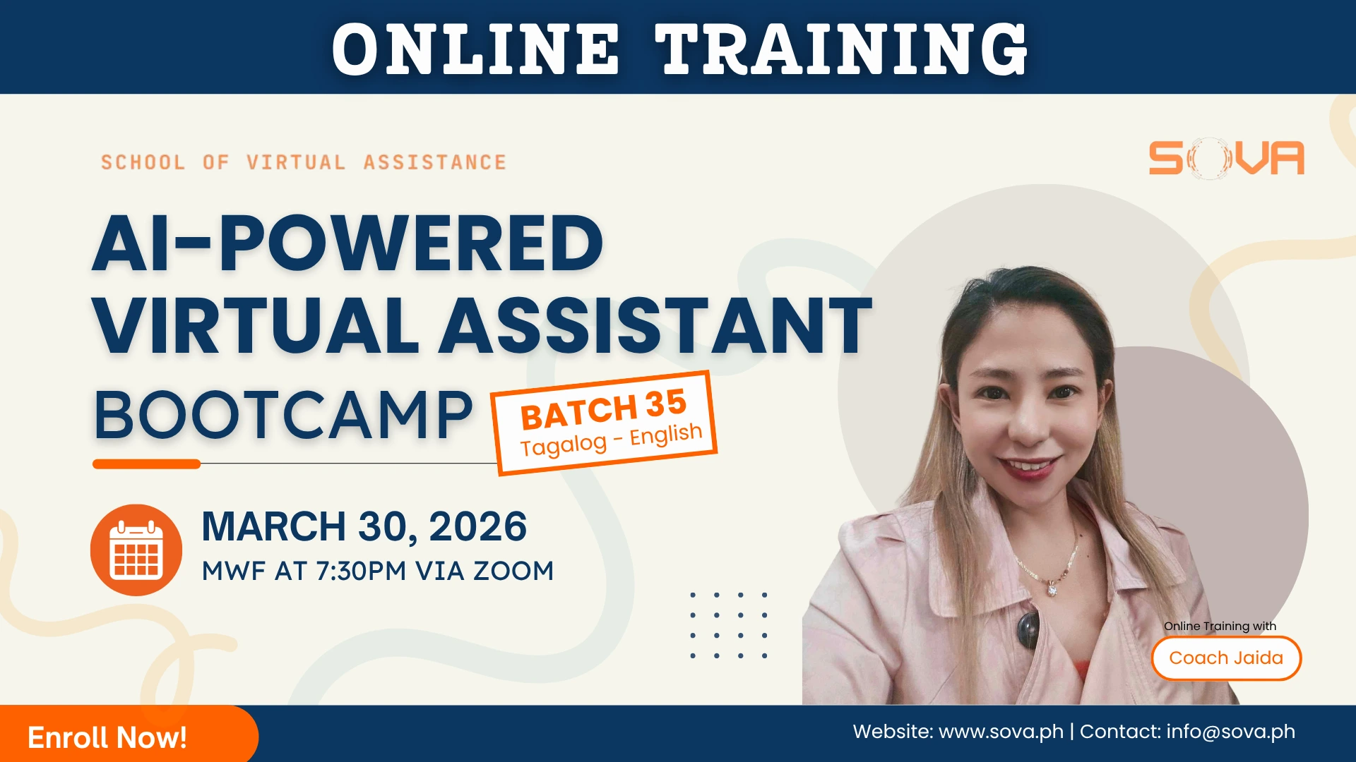 Batch 35 – 4 Week Online AI-Powered Virtual Assistant Bootcamp with Coach Jaida- March 30, 2026